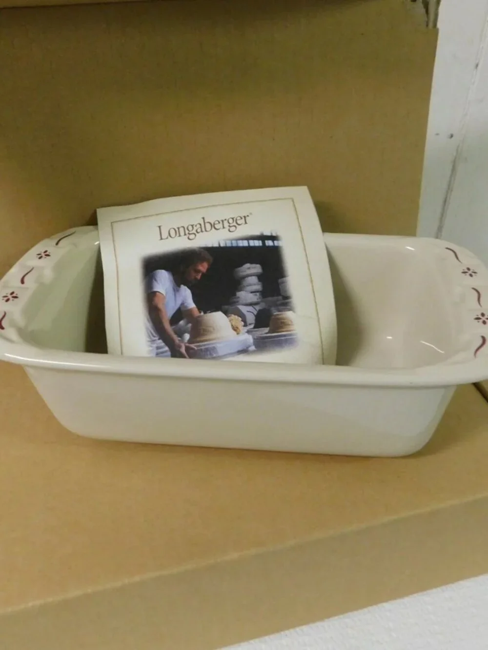 Longaberger Woven Traditions RED Small Loaf Dish NEW in Box #31620120